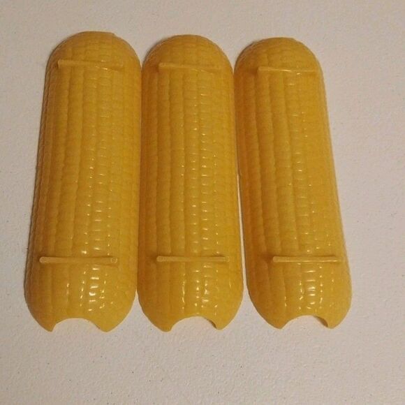 Vintage Plastic Corn On The Cob Tray Plate Bowl Holder Butterer BBQ Picnic Set 3 - Picture 1 of 4